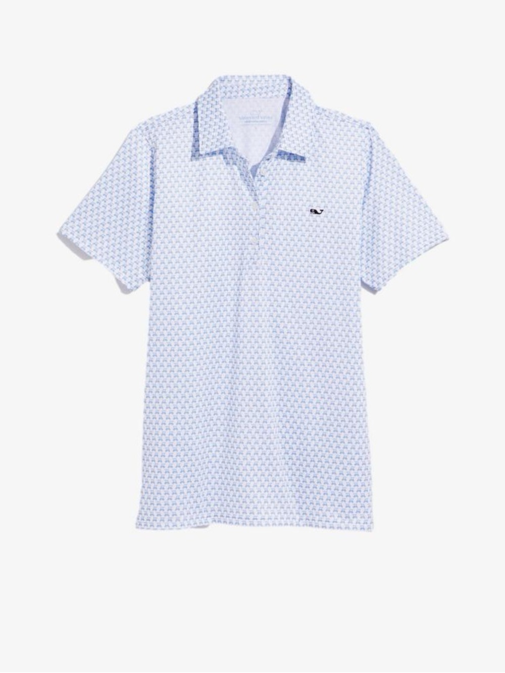 Vineyard Vines Light Blue Golf Cart print Short Sleeve Polo